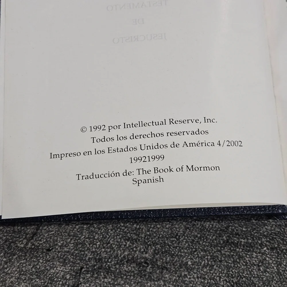 El‎ Libro de Mormon Spanish Book of Mormon 2002 Hardcover Navy Blue LDS Church